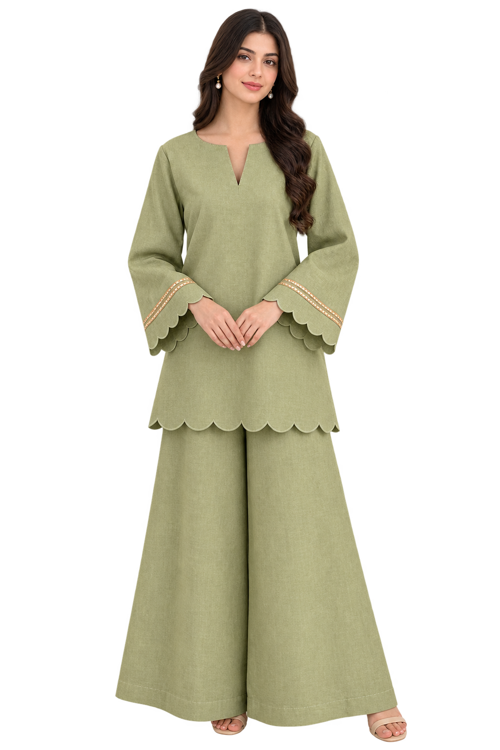 Sage scallop co-ord set 